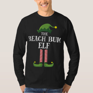 Beach Bum Elf Matching Family Christmas Funny Elf T-Shirt