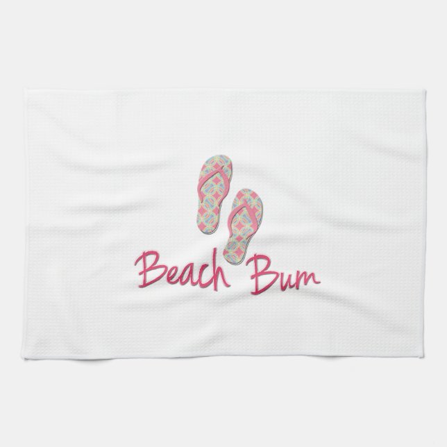 Beach bum flip flop design! tea towel (Horizontal)