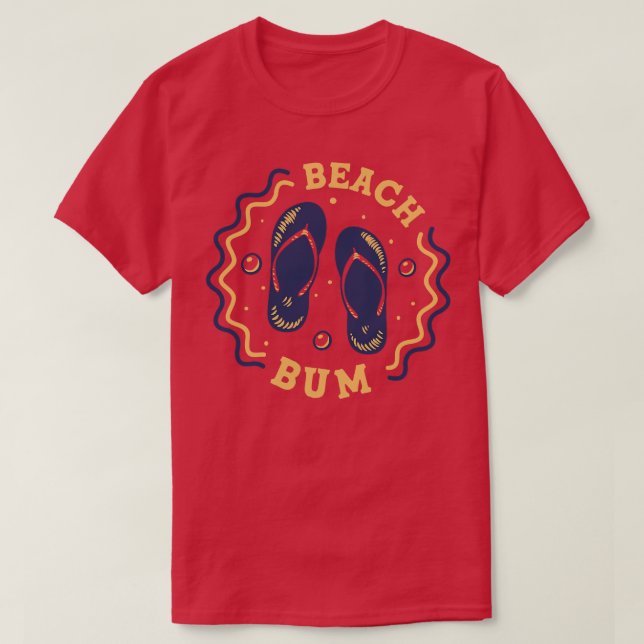 Beach Bum Fun Summer Flip Flop Badge 2 T-Shirt (Design Front)