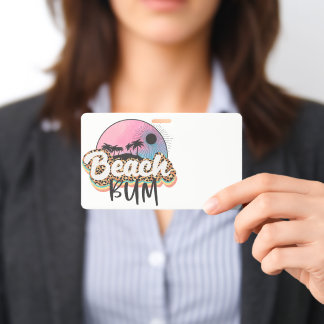 Beach bum ID badge