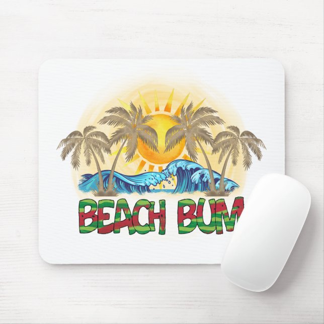 Beach Bum | Ocean Waves | Tropical Mouse Mat (With Mouse)