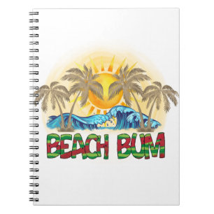 Beach Bum Ocean Waves Tropical Notebook