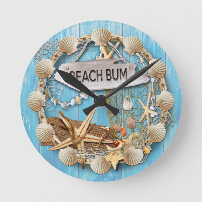 Beach Bum Round Clock (Front)
