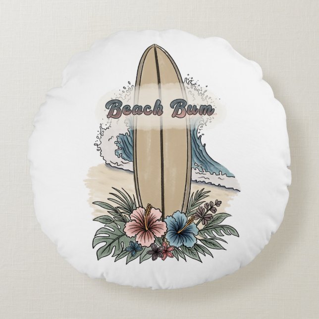 Beach Bum Round Cushion (Front)