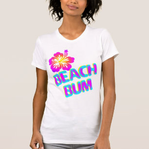 Beach Bum Saying Plumeria Flower T-Shirt