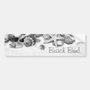 Beach Bum Shells & Starfish Bumper Sticker