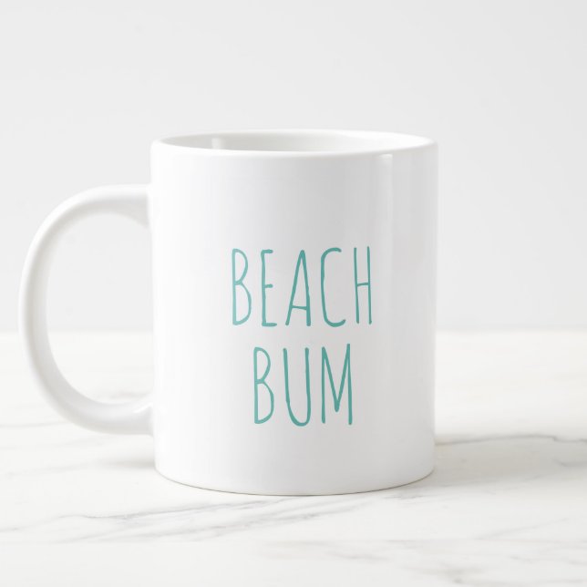 "Beach Bum" Simple Modern Farmhouse Large Coffee Mug (Left)