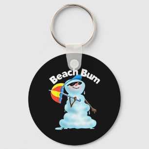 Beach Bum Snowman Christmas In July Beach Vacation Key Ring