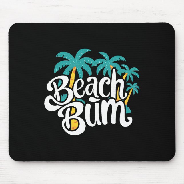 Beach Bum Summer Sandy Ocean Vibes And Waves Surfi Mouse Mat (Front)