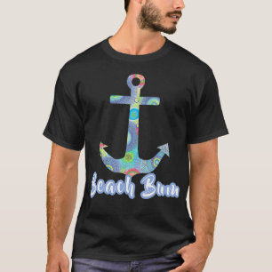 Beach Bum Summer Vacation Sailing Nautical Anchor T-Shirt