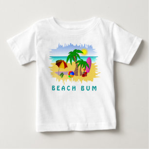 Beach Bum Sun Sea and Surf Fun Colourful Baby Tee