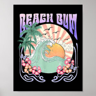 Beach Bum Sunset Summer Vacation Hawaii Family Mat Poster