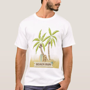 Beach Bum, Surfboards, Palm Trees and Sand T-Shirt