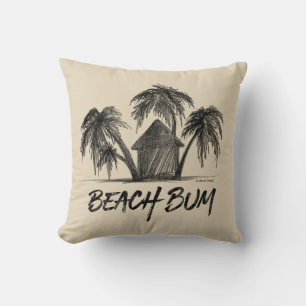 Beach Bum Throw Pillow