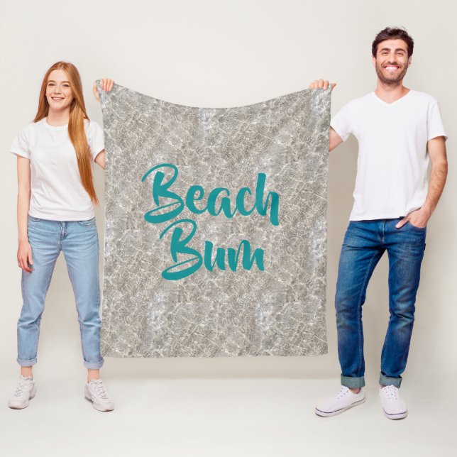 Beach bum water on beach sand fleece blanket (In Situ)