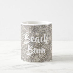 Beach bum water on beach sand summer coffee mug
