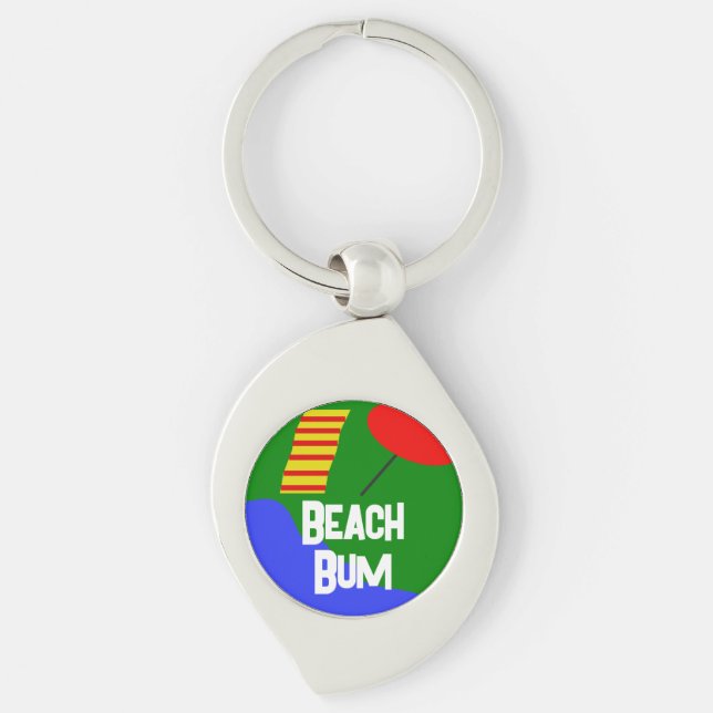 "Beach Bums United" Metal Keychain (Front)