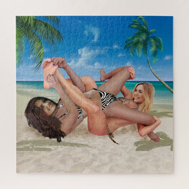 BEACH BUNNY'S TICKLE WRESTLING JIGSAW PUZZLE (Vertical)