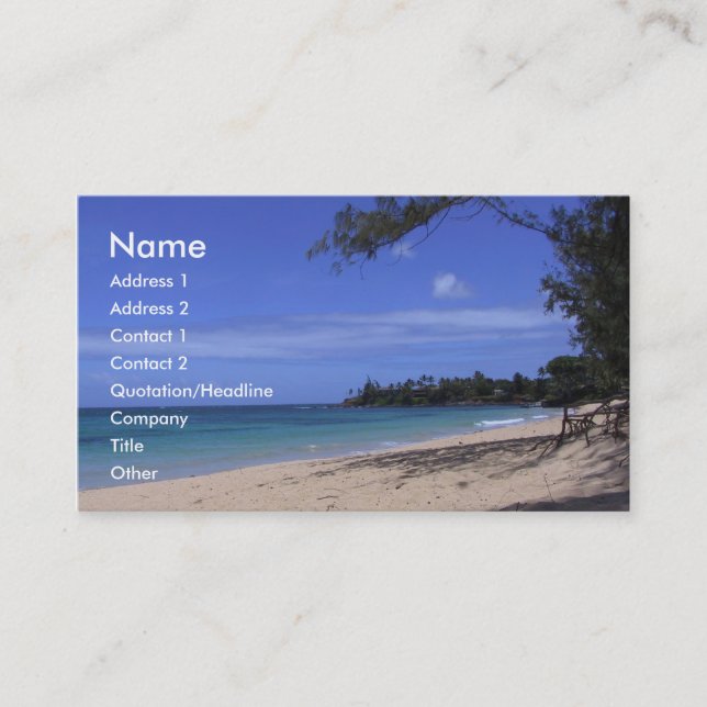 Beach Business Cards (Front)