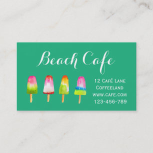 Beach cafe popsicle ice-blocks Summer Business Card