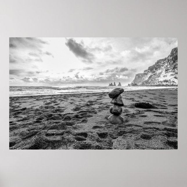 Beach Cairn Balance Poster (Front)