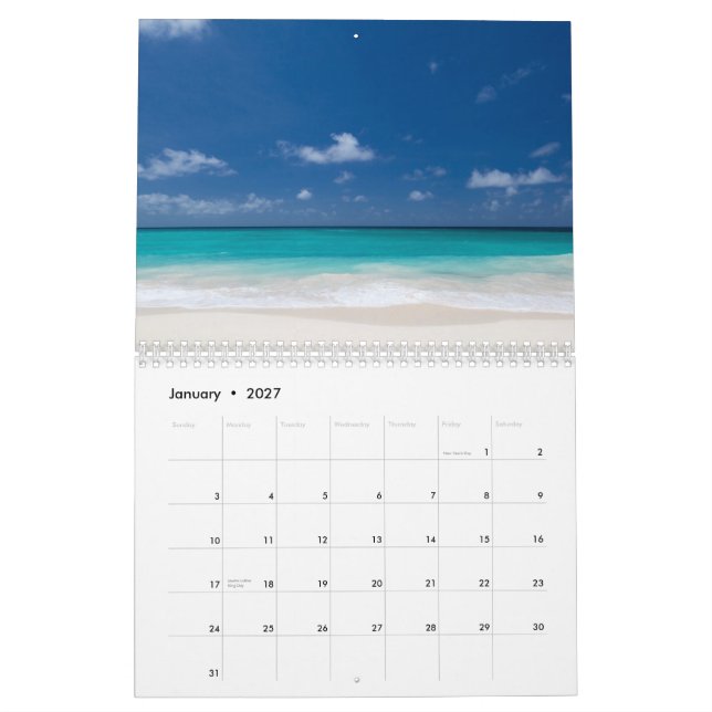 Beach Calendar 2015 (Jan 2027)