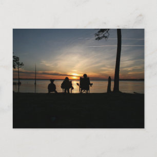 Beach camping postcard