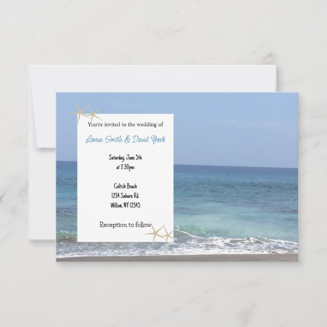Beach Casual Wedding Invitation (Front)