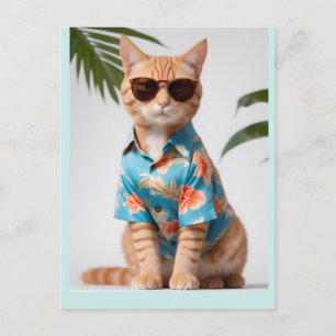 BEACH CAT WITH SUNGLASSES Postcard