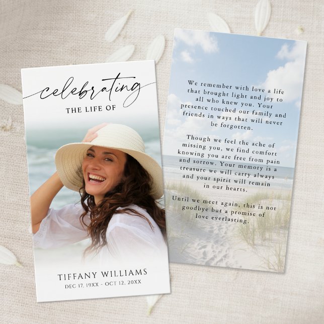 Beach Celebrating the Life Photo Prayer Card (Creator Uploaded)