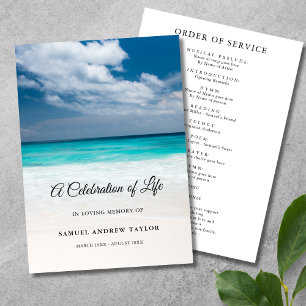 Beach Celebration of Life Funeral Program Programme