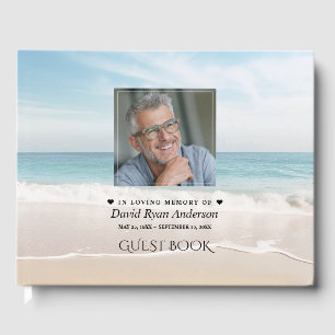 Beach Celebration of Life Photo Funeral Memorial  Guest Book