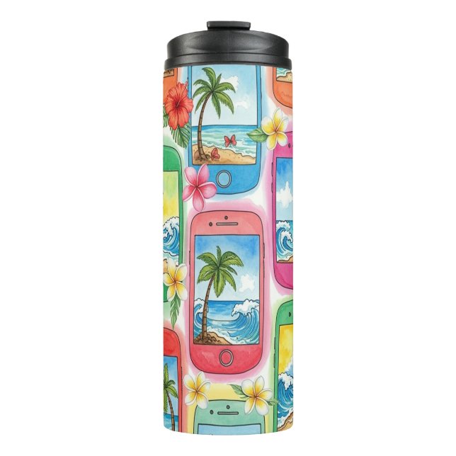 Beach cell phone wallpaper  thermal tumbler (Front)