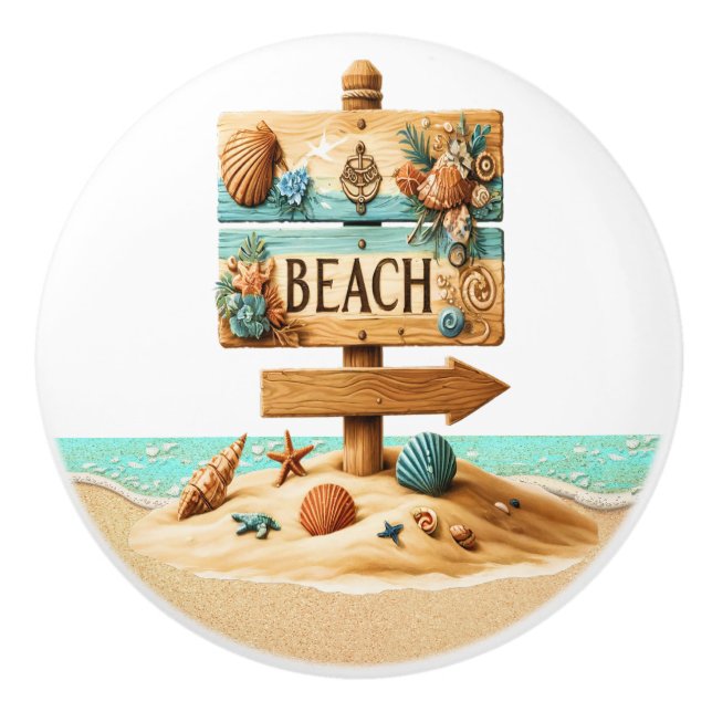 Beach  ceramic knob (Front)