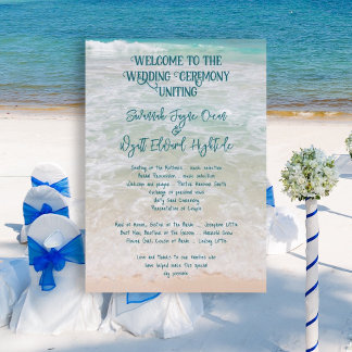 Beach Ceremony Program Simple One Page Invitation