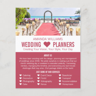 Beach Ceremony, Wedding Event Planner Advertising Flyer