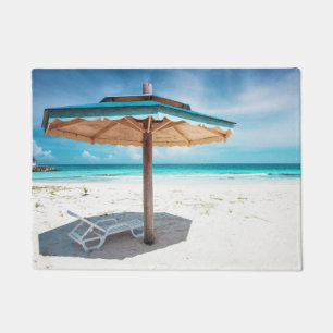 Beach Chair And Umbrella Silver Sands Beach Doormat