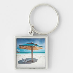 Beach Chair And Umbrella Silver Sands Beach Key Ring