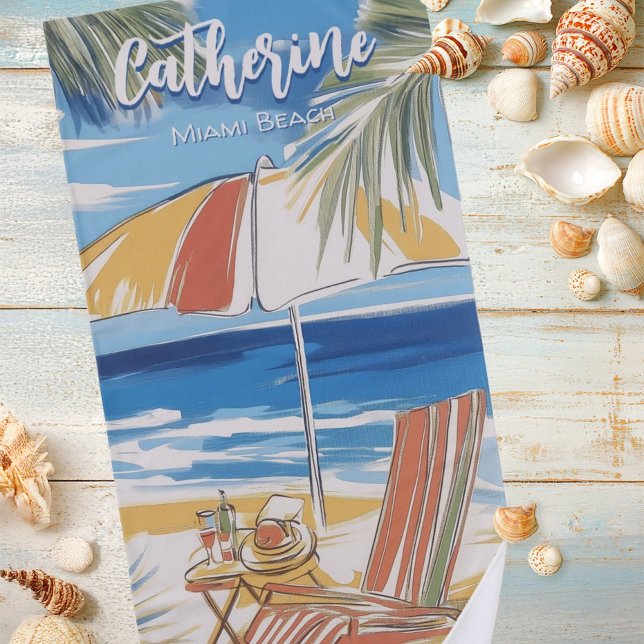 Beach Chair by the Ocean Beach Towel (Creator Uploaded)