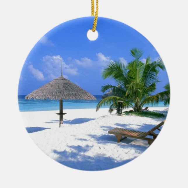 Beach Chair Ceramic Tree Decoration (Front)