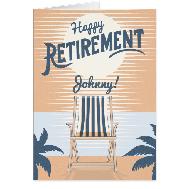 Beach chair sunset happy retirement (Front)