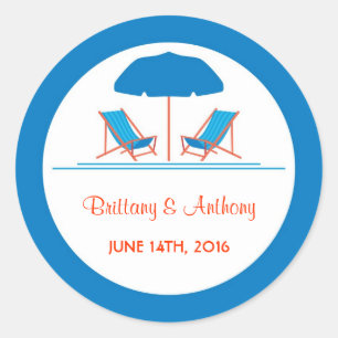 Beach Chair Wedding Sticker
