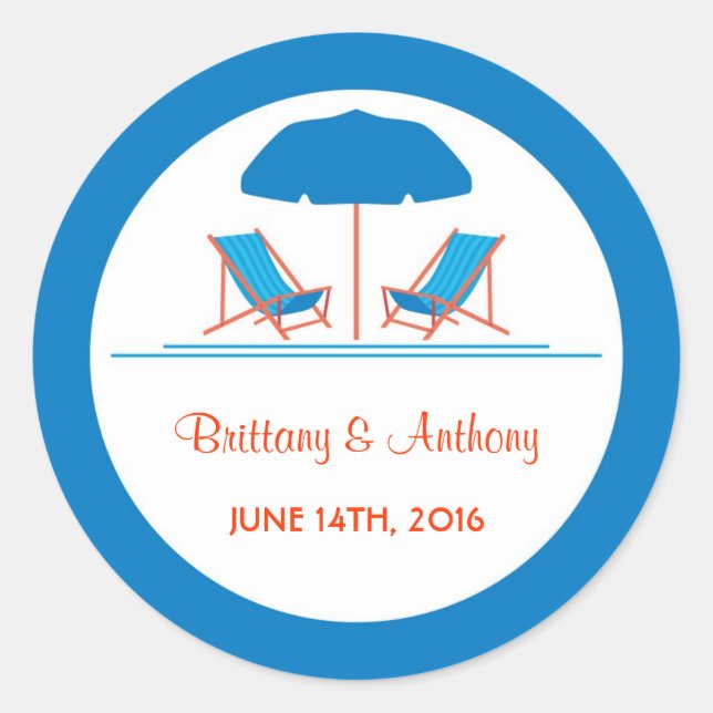 Beach Chair Wedding Sticker (Front)