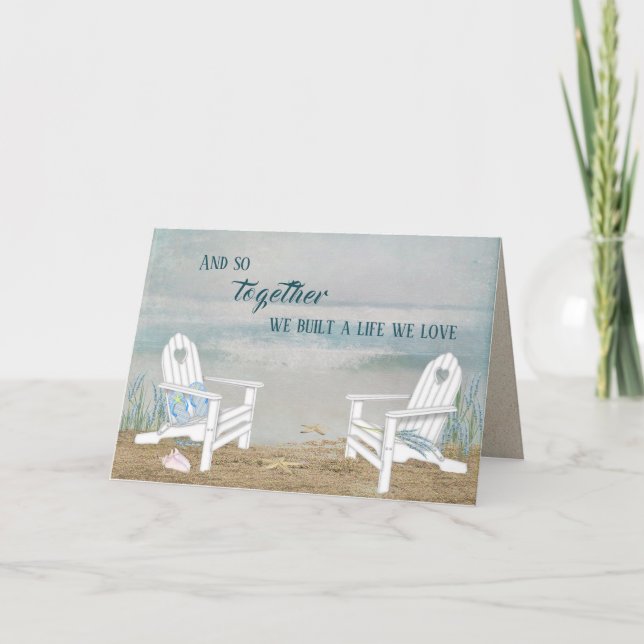Beach Chairs Anniversary for Spouse Card (Front)