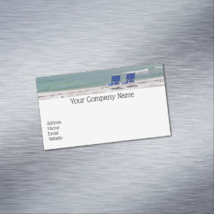 Beach Chairs Business Card Magnet