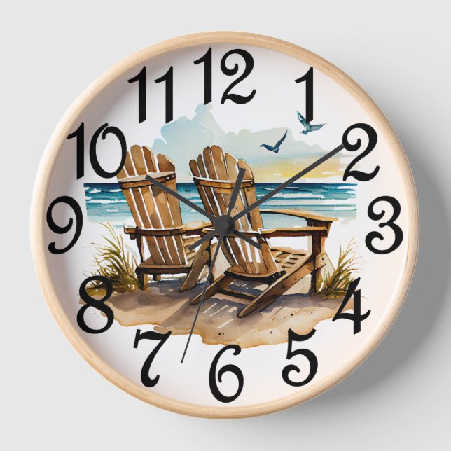 Beach Chairs  Clock (Front)