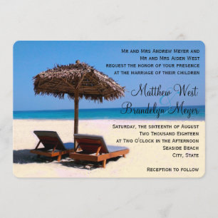 Beach Chairs Destination Wedding Invitation