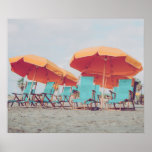 Beach Chairs in Blue and Orange Photo Poster<br><div class="desc">Beach Chairs in Blue and Orange Photo Poster</div>