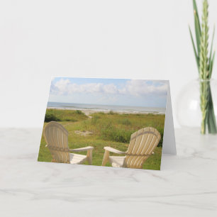Beach Chairs on Galveston Island Greeting Card