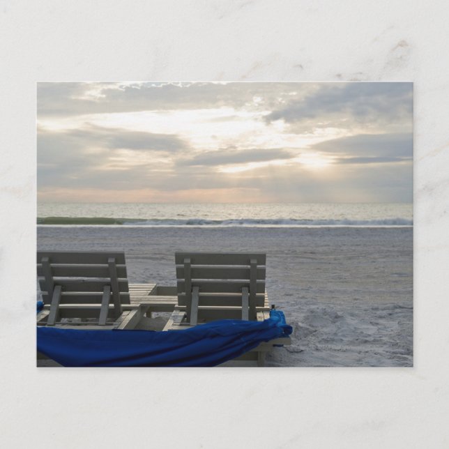 Beach chairs on St. Pete's beach at sunset. Postcard (Front)